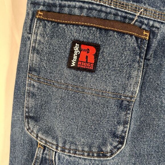 Wrangler Riggs Jeans Men's 36x34 Medium Wash Blue Denim Workwear 100% Cotton - Picture 11 of 12